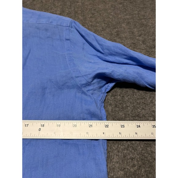 Polo ralph lauren RL Untucked fit linen shirt mens light blue long sleeve medium - Picture 7 of 8